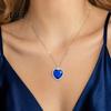 Light-reflecting Pendant Blue Heart Necklace, Faux Diamond Sparkly Romantic Elegant Daily Wear Necklace Jewelry Gift for Women Wife Girlfriend