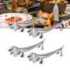 4PCS Cutlery Rest Silver Chopstick Stand Electroplated Polished Zinc Alloy Animal Shape Versatile Holder Rack for Fork Spoon