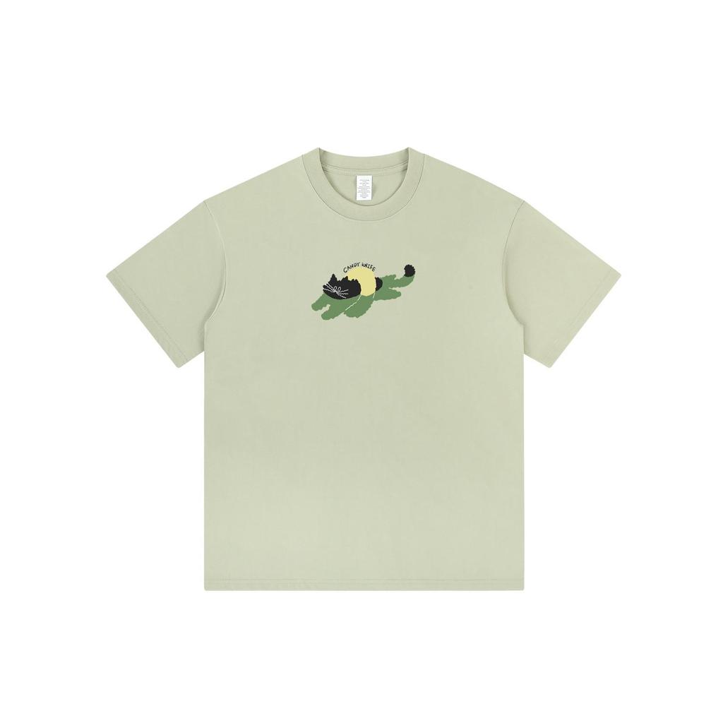 Unisex Oversized Trendy Kitten Print Cotton T-Shirt