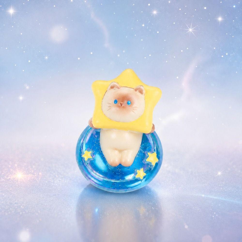 Cartoon Rotatable Car Ornament Ceramic Car Dashboard Ornament Novelty Cute Cat Statue Home Decor