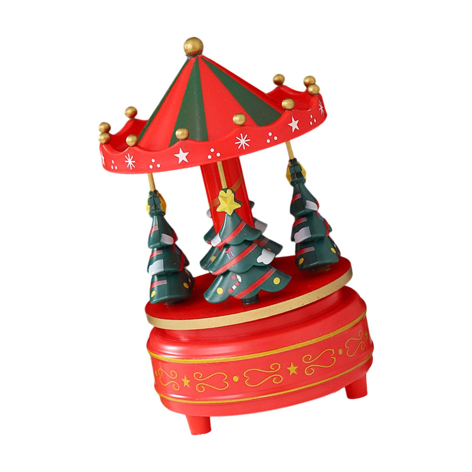 Festives Rotating Musical Christmas Tree Ornament Hand Cranked Music Box Holiday Decoration For Family Gatherings Gift
