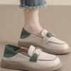 Pregnant women casual small leather shoes women 2025 spring new versatile Internet celebrity soft sole one pedal Doudou shoes flat single shoes