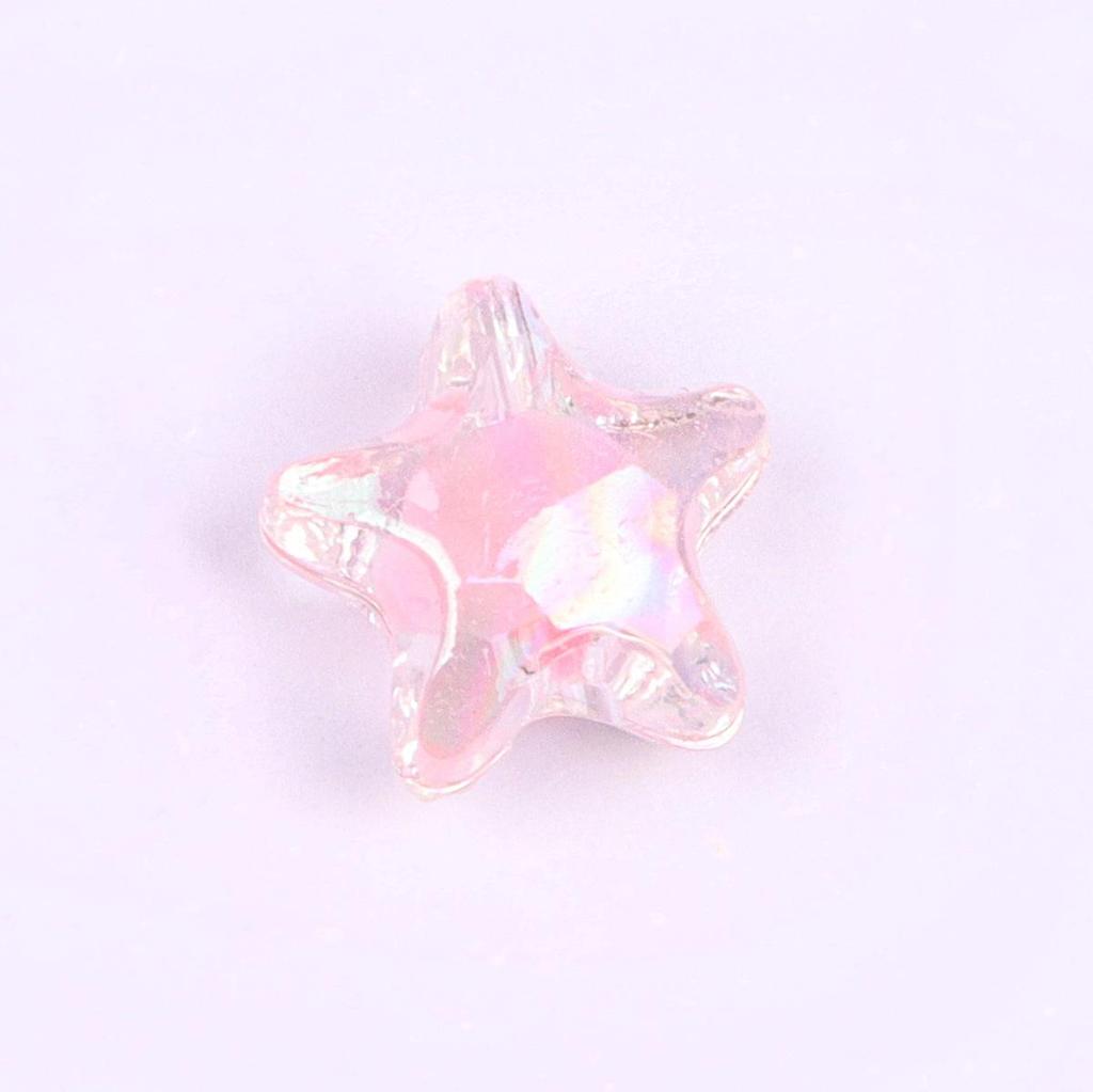 11mm Colorful Transparent Star Center Beads for DIY Headdress, Bracelet, Necklace Accessories