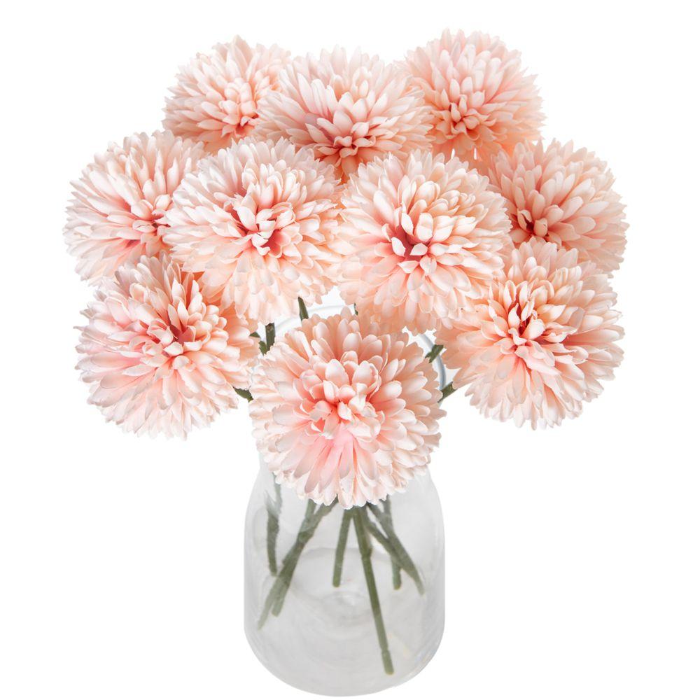 

3/5PCS Artificial Flower Silk Dandelion Hydrangea Room Vase Wreaths Wedding Bouquet Bridal Festival Party Yard Accessories Decor 3 pcs светло-розовый