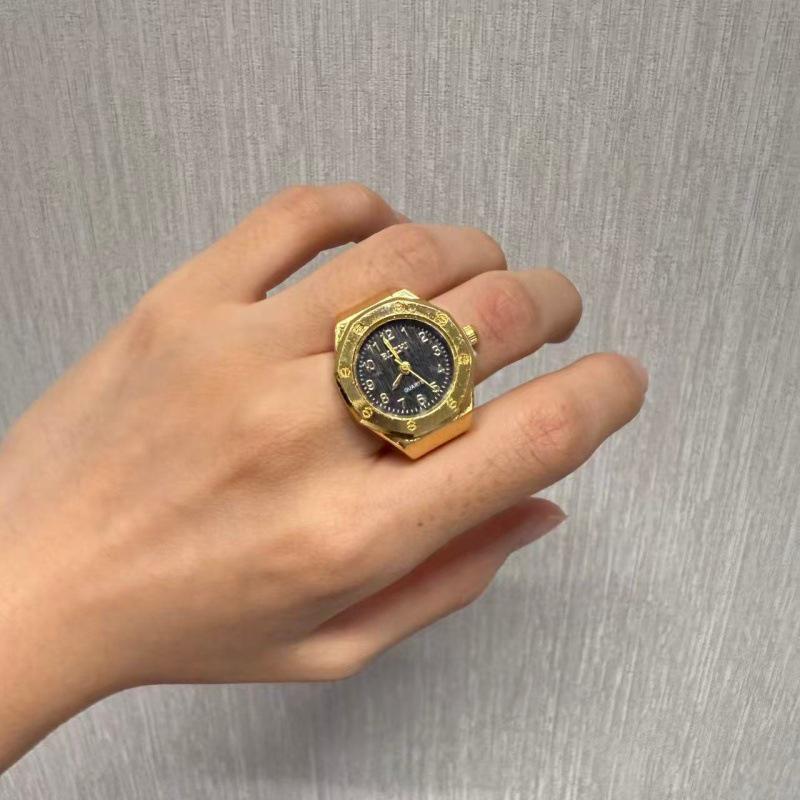 Korean Style Retro Hipster Watch Ring - Trendy Men's Hand Jewelry Accessory
