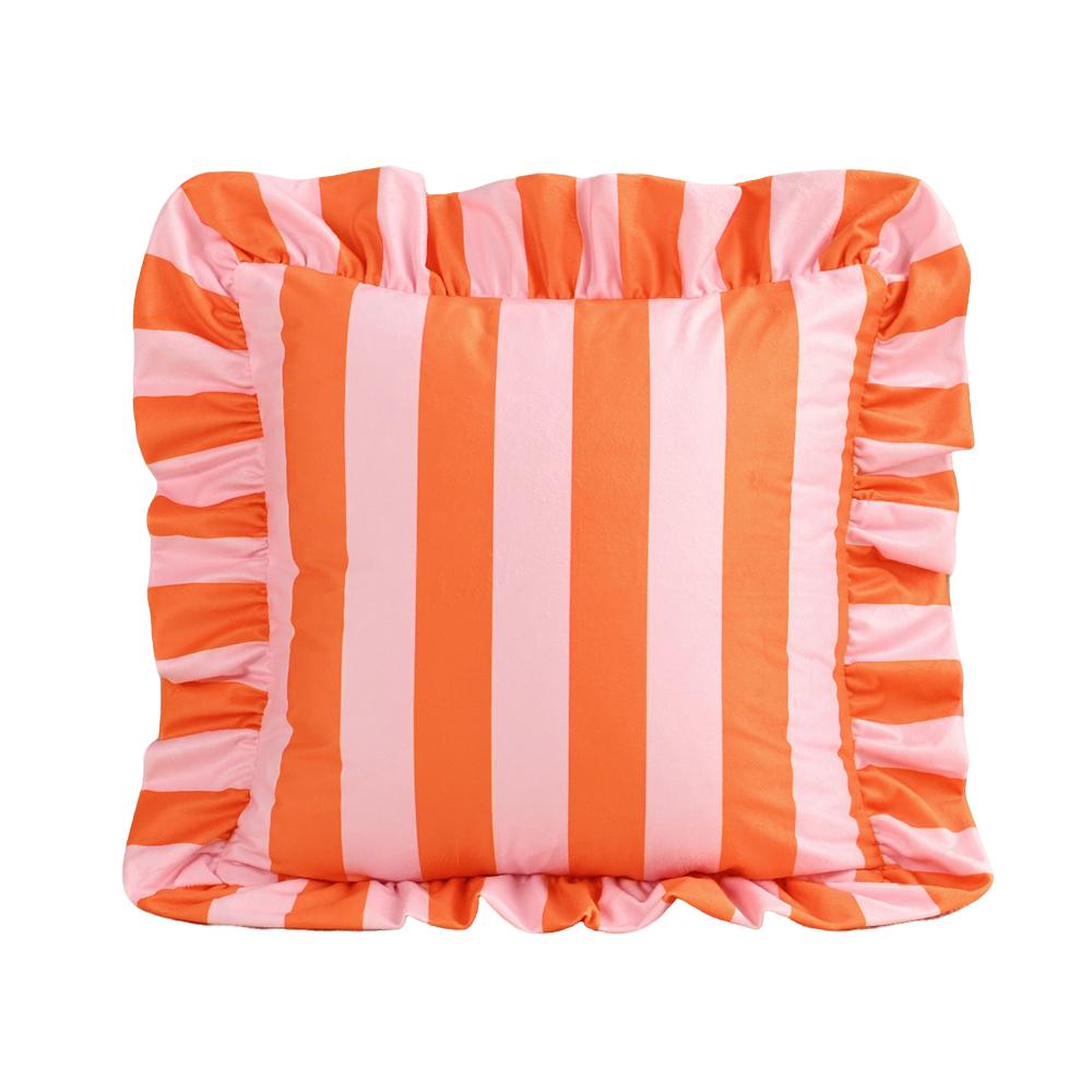 COMPRAORA 1PZ Federa per Cuscino in Velluto con Pizzo a Strisce 18X18 Pollici Federe Morbide Accoglienti per Divano Camera da Letto Soggiorno Decorazione per la Casa