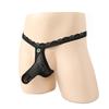 Mens Lingerie Thong Open Elephant Thong Safety Button Underwear Low Rise G-String Mesh See Through Long Penis Sheath Panties