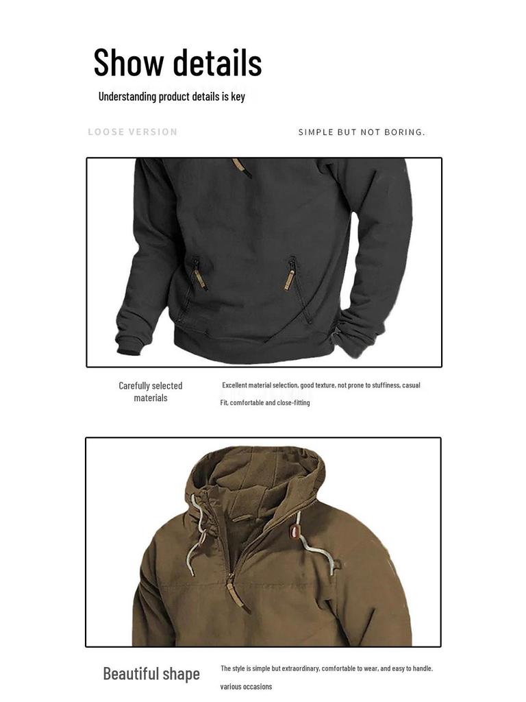 2023 Autumn/Winter Men's Hooded Sweatshirt: Youthful, Casual, and Loose-Fit Jacket