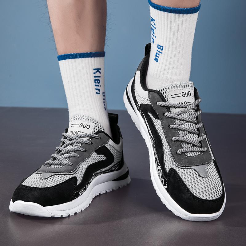 Men’s Sports Basketball Shoes Street Style Running Sneakers Students Over Sized Breathable Mesh Shoes Low Top