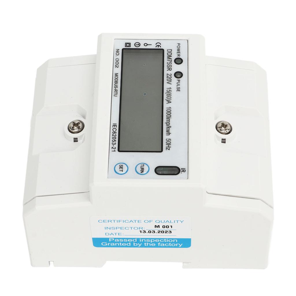 Digital Energy Meter Single Phase Electric LCD Kwh Wattmeter Power Consumption Tester 4P RS485 Din R