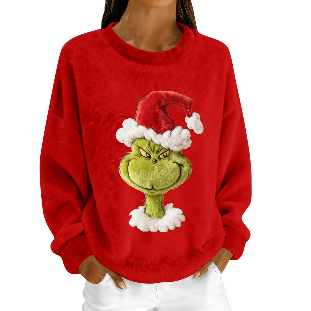 Damen Fleece-Hoodie Langarm Rundhals Lässig Bequem Locker geschnitten Leicht Damen-Hoodie