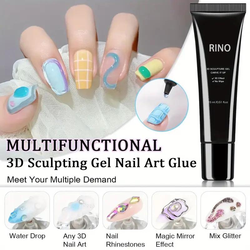 Gel s velkou kapacitou, protiskluzový, 3D tvarovací, pro lepení diamantů a styling, bezoplachový, proti práškovému otěru