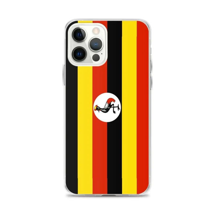 Coque iPhone - iPhone 12 Pro Max - Drapeau Ouganda - Souple - Multicolore - Verticale