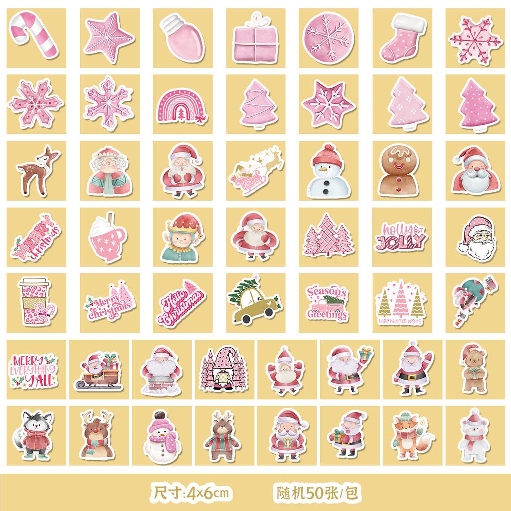 50/100 Nordic Style Christmas Graffiti Stickers Mobile Guitar Decoration Waterproof Stickers DIY Hand Account Stickers