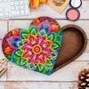 Wood Diamond Painting Jewelry Organizer Flower Bird Crystal Rhinestone Diamond Art Jewelry Case Heart Rose Tulip for Adults Kids