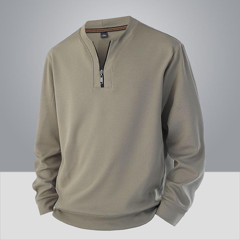 Men Long Sleeve Crew Neck Half Zip Loose Fit Casual Sweatshirt