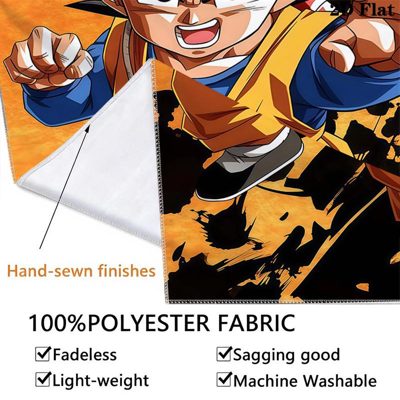 Son Goku Wall Tapestry Aesthetic Wall Hanging Printed Fabric Blanket Decorative Tapestries For Bedroom Living Room Home Decor