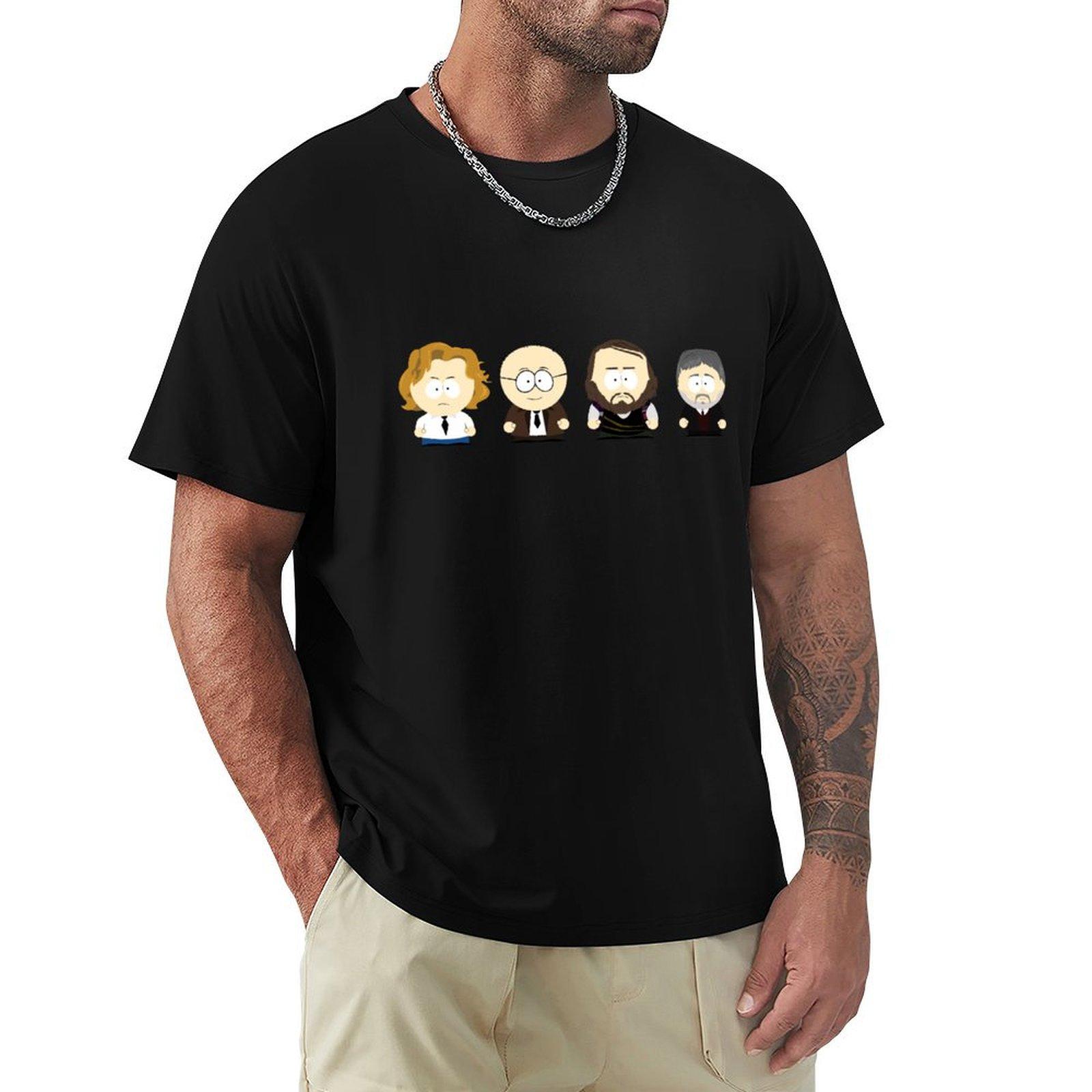 

Bottom Cartoon TShirt heavyweights summer clothes plain black t shirts men 4XL