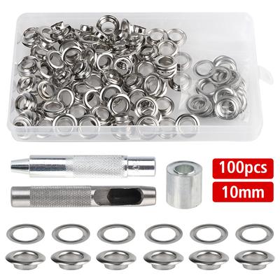 Air Eyelet Corns Tarpaulin Ring Buckle 1 Sets with Box Copper Eyelet 100pcs 10MM Metal Buckles 3  Installation Tools