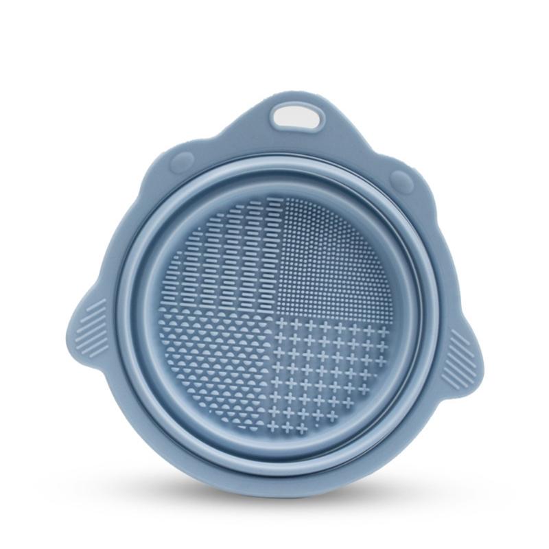 

1 шт., кисти для макияжа, инструмент для макияжа, чистящая силиконовая складная миска, коробка для мытья яиц, силиконовая чаша для скраба синий