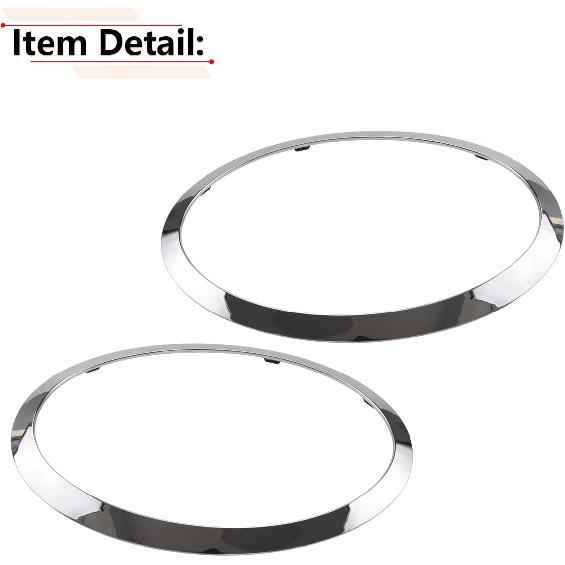 RLB-HILON Headlight Trim Ring Compatible With MINI Cooper F55 F56 F57 2014 2015 2016 2017 2018    Year, 1Pair Chrome Headlight Bezel For Driver And
