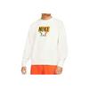 Nike Solid Color Logo Print Crew Neck Long Sleeve Sweatshirt Men Tops White DV7975-133