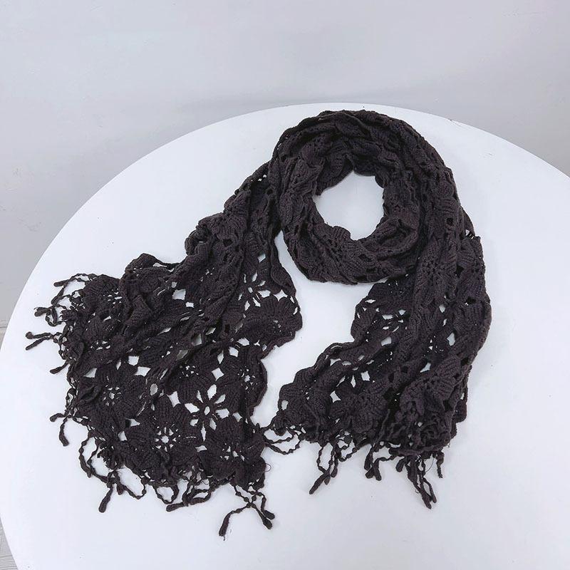 Sweet Spring And Autumn Lace Cotton Scarf Women's Knitting Soft Thin Small Shawl Winter Warm Scarves