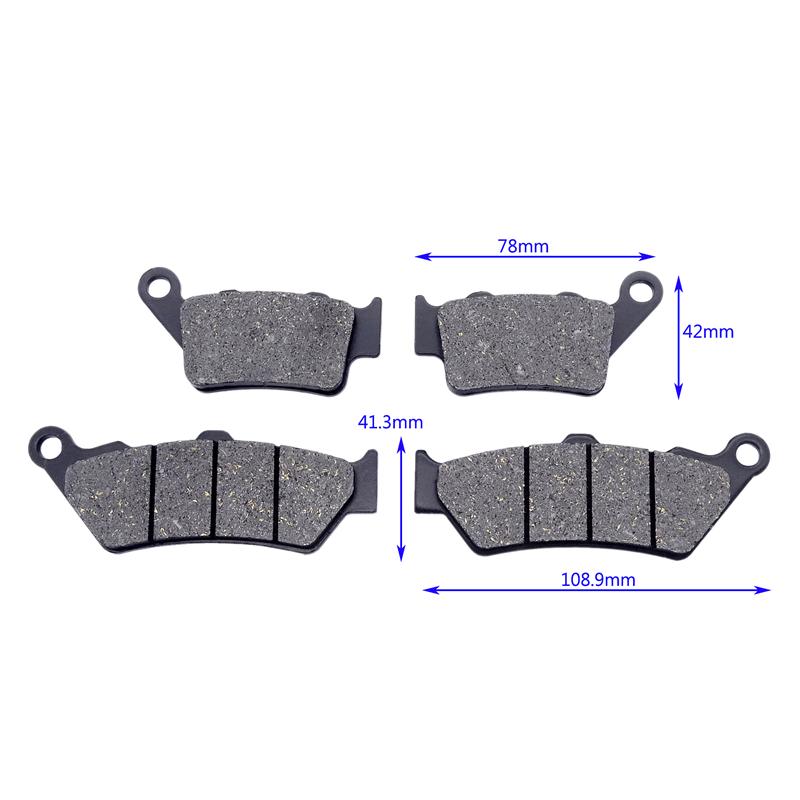 1 Set Motorcycle Front Rear Brake Pads Low Noice Motobike Rear Brake Pads Kit for BMW G650 GS (2009-2016)