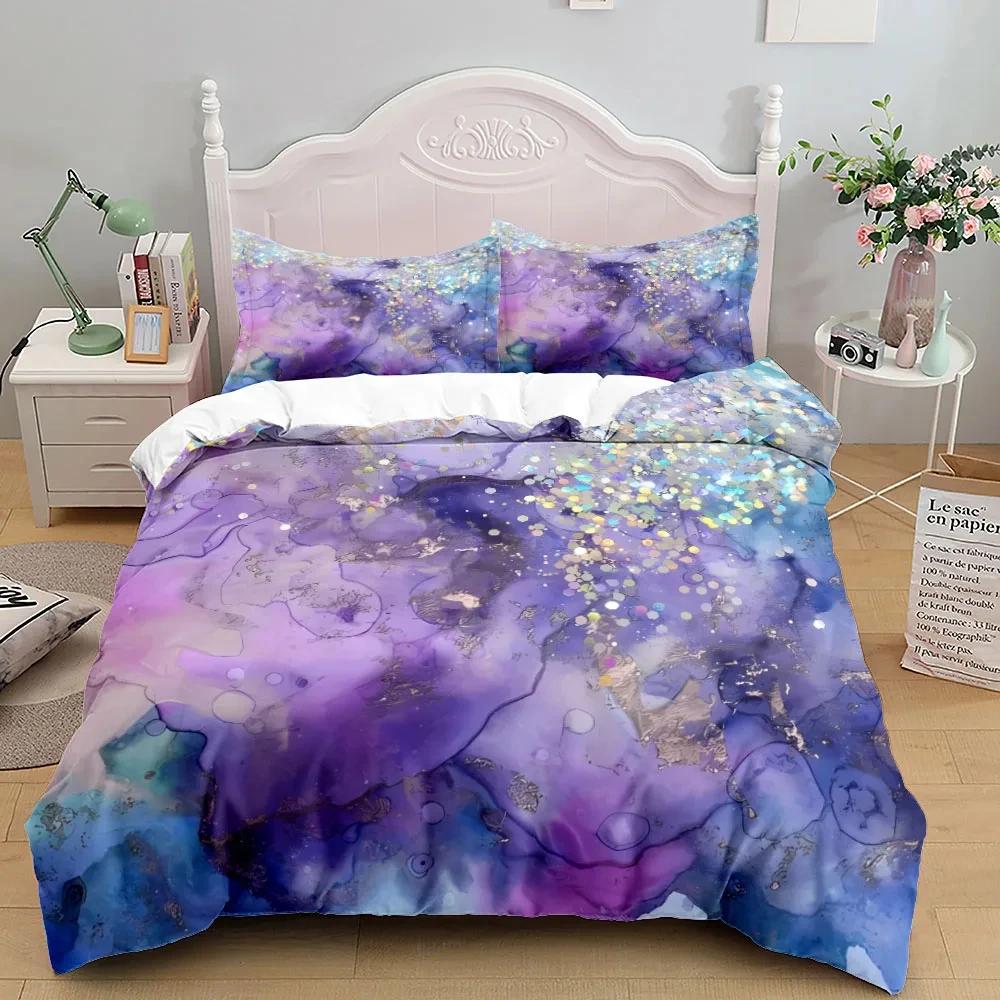 Комплект пододеяльников Watercolor Crystal Art King Queen Double Full Twin Single Size Комплект постельного белья EU single(135x200cm)