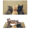 1 Pieza Linda Alfombrilla para Comida de Gato Impermeable Resistente a Derrames Posavasos para Comedero de Mascotas Fácil de Limpiar Diseño Atigrado Accesorios para Mascotas de Interior