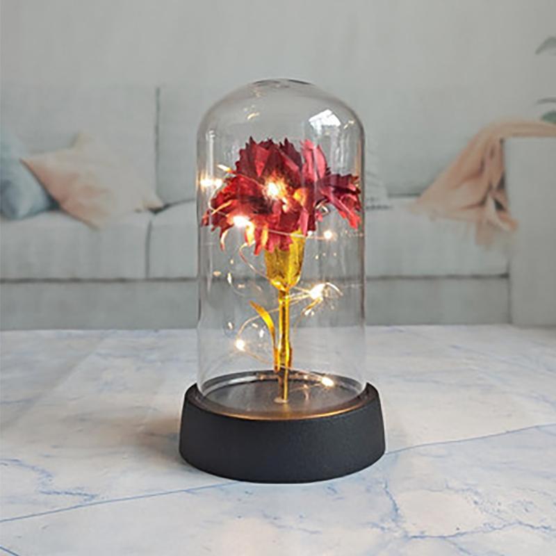 

Artificial Carnation Flowers Valentines Day Gift For Girlfriend Eternal Carnation LED Light Foil Flower Mother s Day Gift красный
