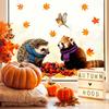 Autumn-themed Animal Window Stickers Featuring Otters, Squirrels, Hedgehogs and Red Pandas for Children's Room