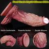 Erotischer weicher Silikon-Tier-Dildo-Sauger-Hahn-Lesben-Doppelmasturbator-Penis-Butt-Plug-männlich-weibliches Sexspielzeug