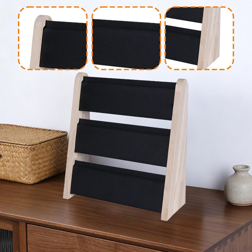 3 Tier Necklace Display Stand Chains Holder Wood Freestanding Jewelry Organizer Rack for