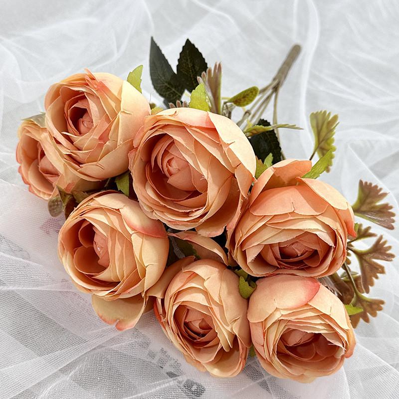 Artificial Rose Bouquet For Wedding Decor And Photography Props With Silk Fabric Material