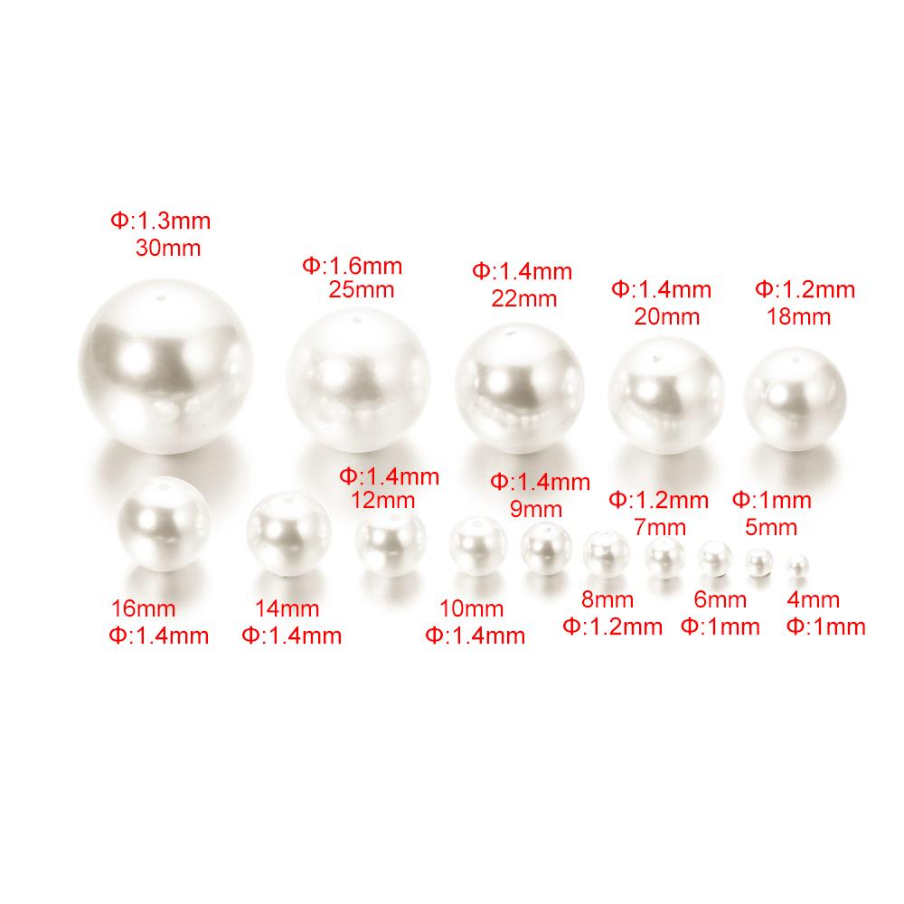 

10-300Pcs 4-30mm White ABS Imitation Pearl Half Hole High-gloss Beads for DIY Necklace Earrings Pendants Jewelry Making Supplies 6mmx100pcs кремовый