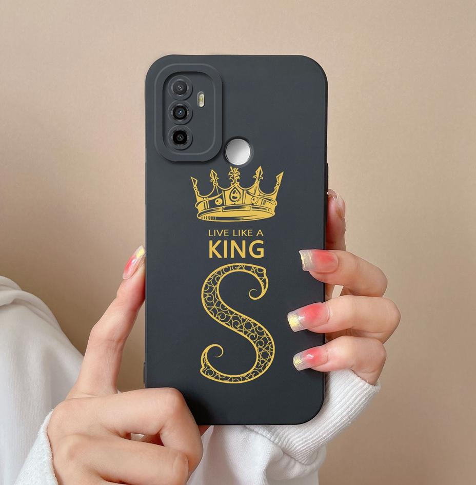 For OPPO F19 Pro+ F19S F9 F11 F15 F17 F5 F7 Case Cover Luxury Fashion Phone Bags Protective Matte Liquid Soft Silicone Crown Letters For OPPO Bumper