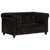 Day and Night - Day and Night 2 Seater Chesterfield Sofa Black Genuine Leather