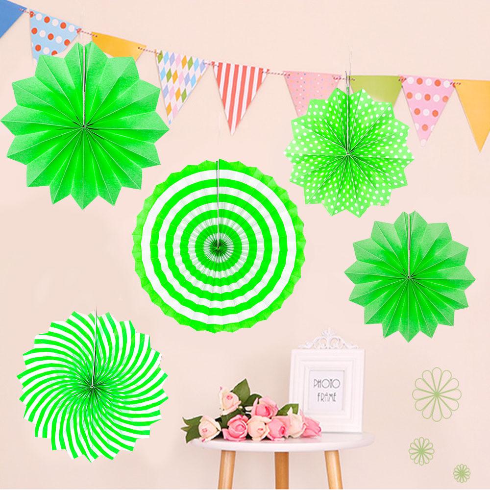 Vibrant Set Of 6 Paper Fans For Party Decoration And Atmosphere Enhancement