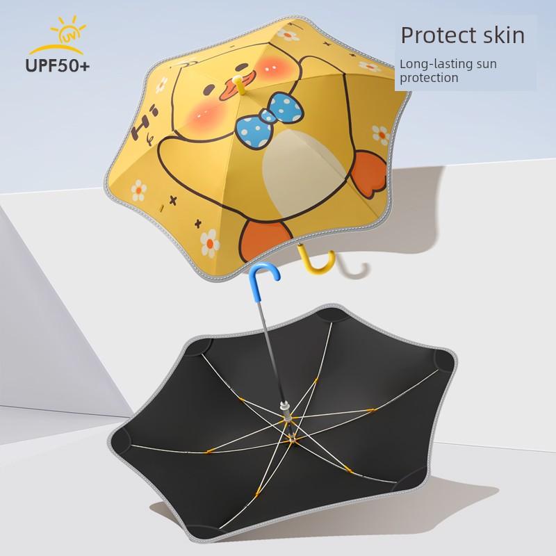 Children's Cartoon Straight Umbrella with Rounded Corners to Prevent Injury, Safe for Boys and Girls, Lightweight Umbrella for Kindergarten and