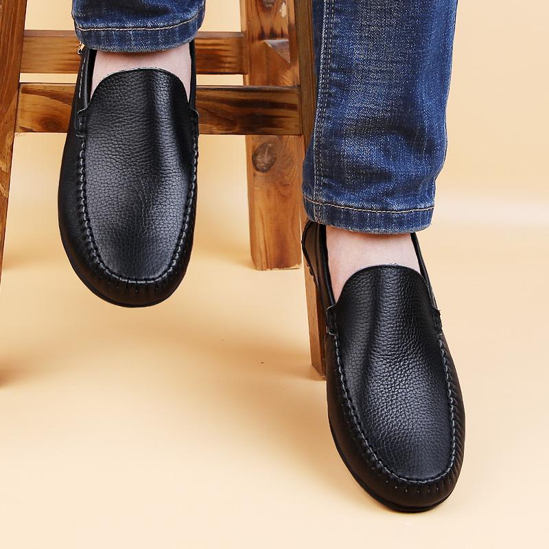 Fashion Genuine Leather Male Comfortable Driving Shoe Loafers Men Classic Stylish Men Shoes Wedding Handmade Men Casual Business Shoes