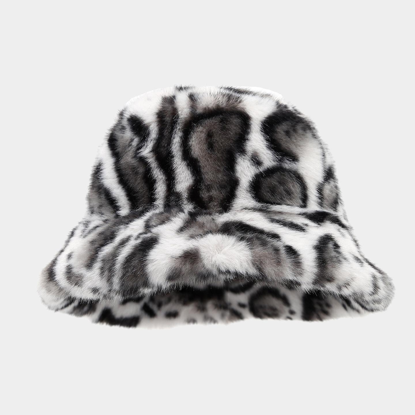 Women s Trendy New Style Leopard Print Fisherman Hat - Retro Face-Slimming Thickened Warm Furry Bucket Hat