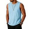 Men's Solid Color Solid Color Sleeveless Vest Cotton And Linen Tops
