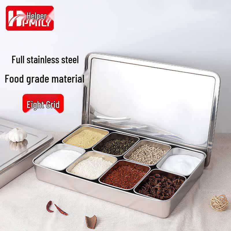 HPMILY Food-Grade Stainless Steel Condiment Box Set