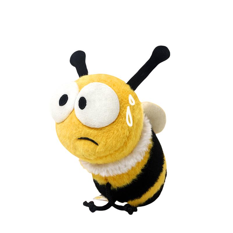 Kawaii traurige kleine Biene Plüschtiere Gemütliche flauschige Cartoon-Insektenpuppe Lustige Desktop-Haustiere Po-Taking-Requisiten Süßes Kindergeburtstagsgeschenk 14.5cm yellow