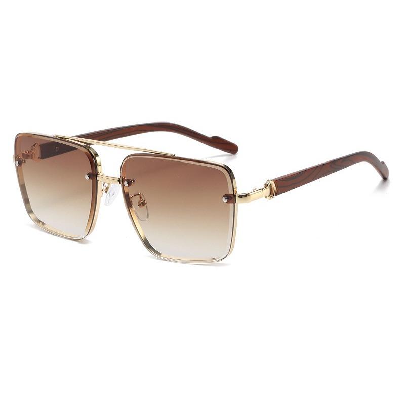 New Retro Square Metal Sunglasses Women Double Bridge Pilot Style Driving Glasses Fashion UV400 Protection