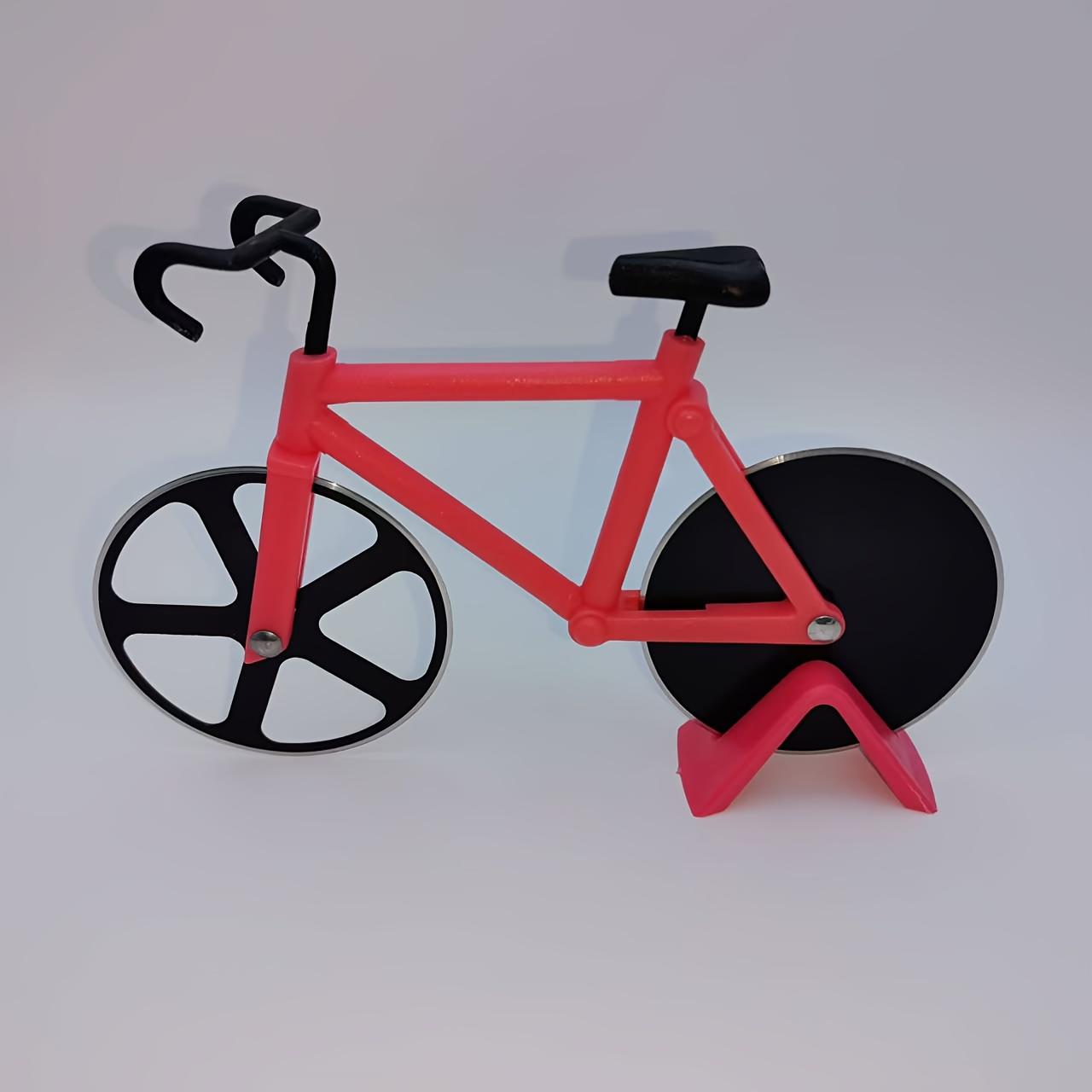 

[Fun Pizza Cutter] 1pc Stainless Steel Bicycle Pizza Cutter with Dual Wheels|Pizza Party Decorations,Easy-Clean Pizza Cutting Tool,Rustresistant Blade червоний