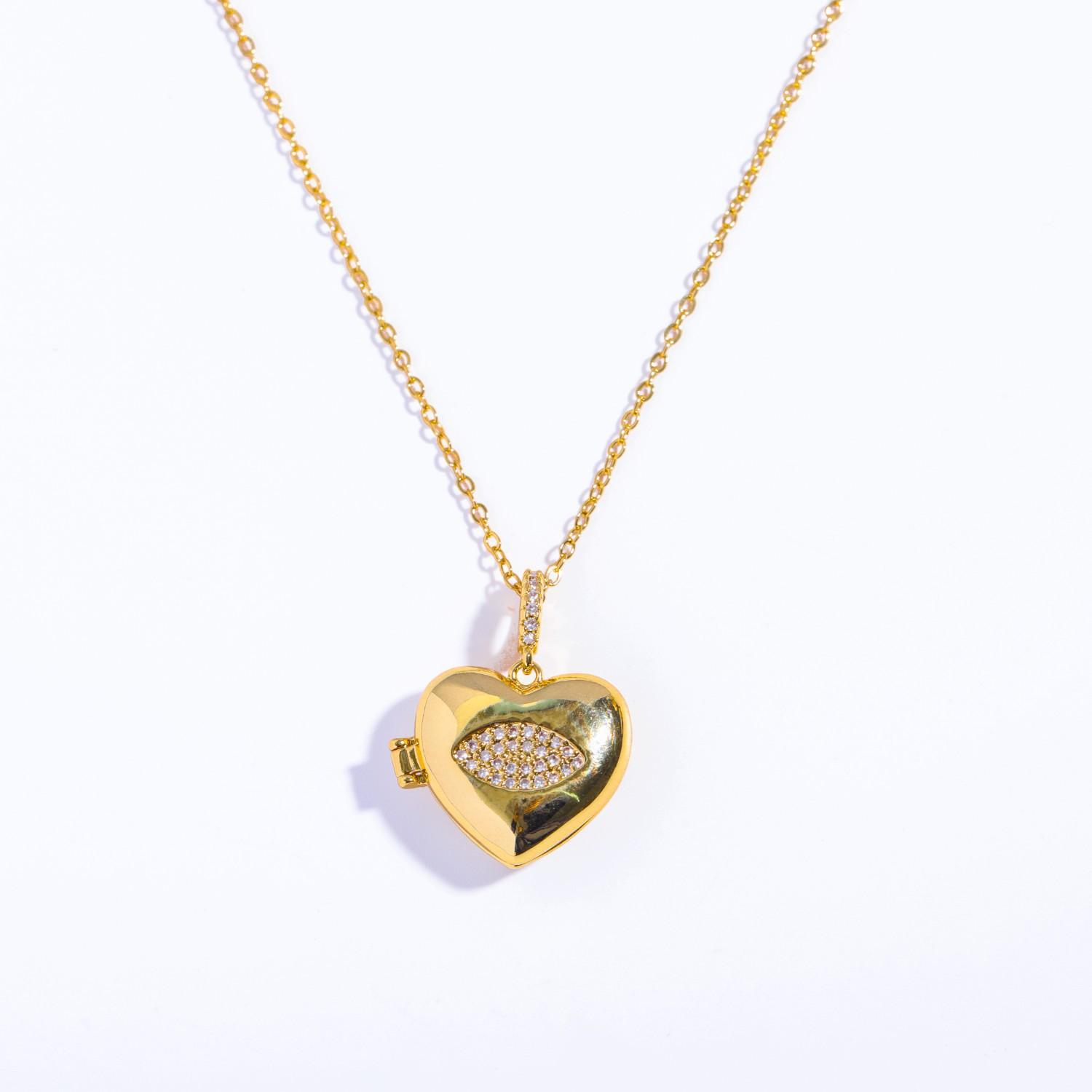 Stainless Steel Love Photo Box Album Eye Necklace Palm Pendant Necklace Necklace Open And Close Necklace Copper