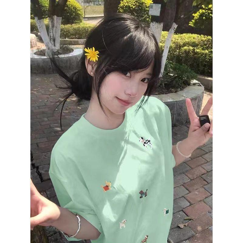 Anime Cartoon Cotton T Shirt For Women With Relaxed Fit Summer Casual Wear