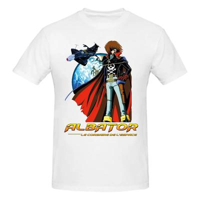 O-neck Cotton Short Sleeve T Shirt Men Albator Cartoon Captain Harlock T Shirt Vintage Summer Printing T-shirt 2026